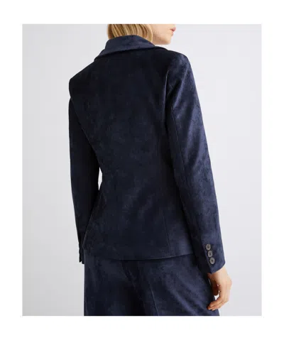 Marella Single-breasted Corduroy Blazer - Midnightblue In Blue