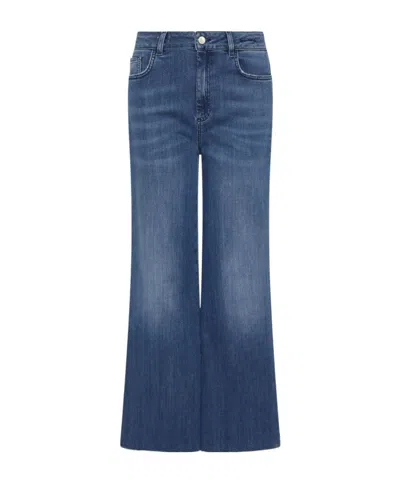 Marella Wide-leg Cropped Jeans In Blue
