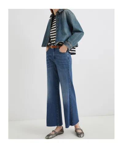 Marella Wide-leg Cropped Jeans In Blue