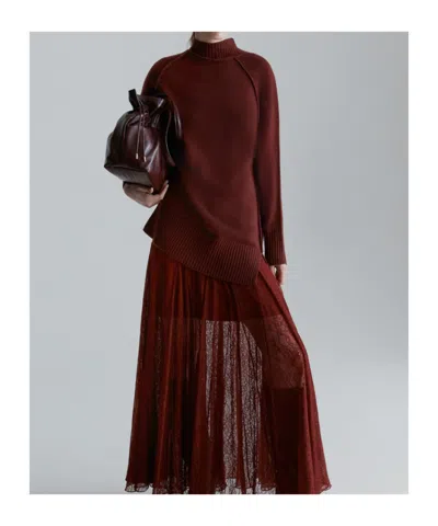 Marella High-neck Sweater - Bordeaux In Burgundy