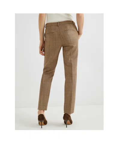 Marella Slim-fit Lightweight Wool Trousers In Brown