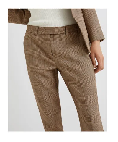 Marella Slim-fit Lightweight Wool Trousers In Brown