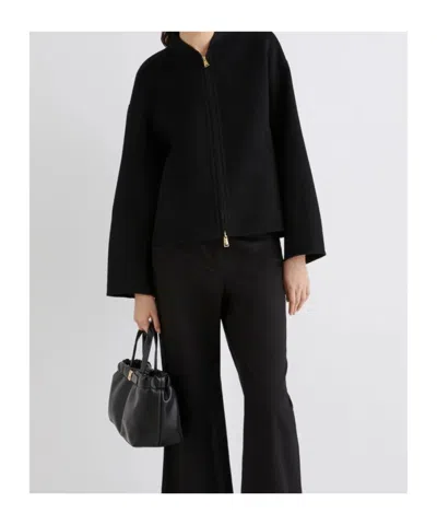 Marella Pure Wool Bomber Jacket - Black In Black