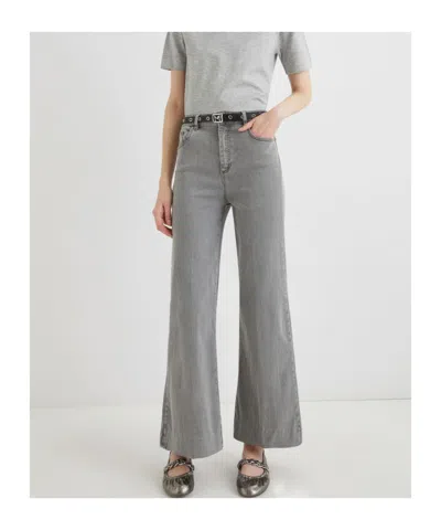 Marella Wide-leg Cropped Jeans - Jeans Grey In Gray