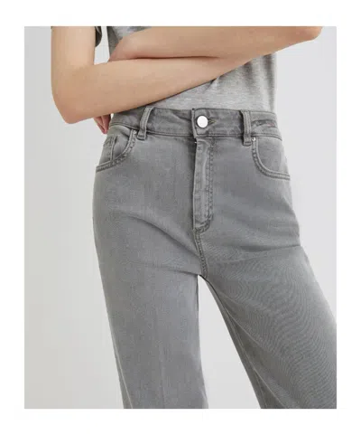 Marella Wide-leg Cropped Jeans - Jeans Grey In Gray
