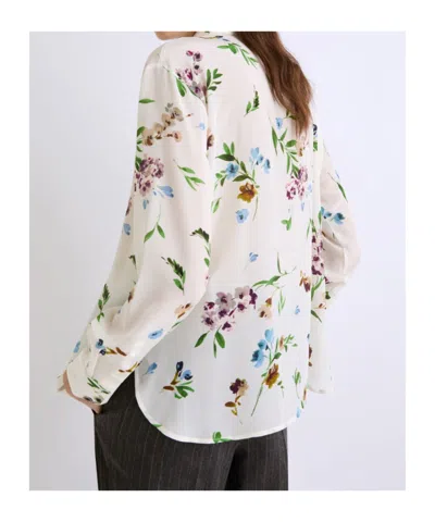 Marella Printed Silk Shirt - Cream In Multi