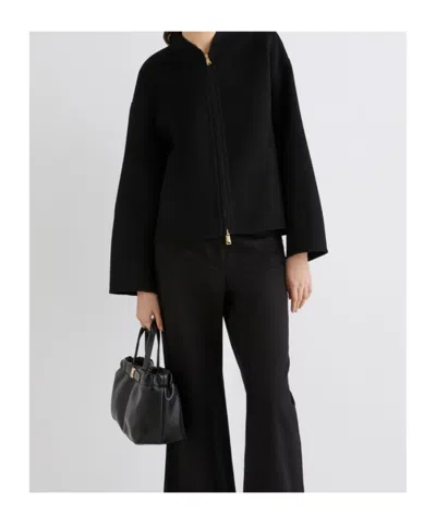 Marella Pure Wool Bomber Jacket - Black In Black