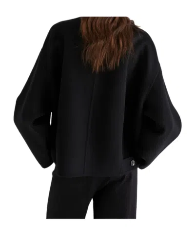 Marella Pure Wool Bomber Jacket - Black In Black