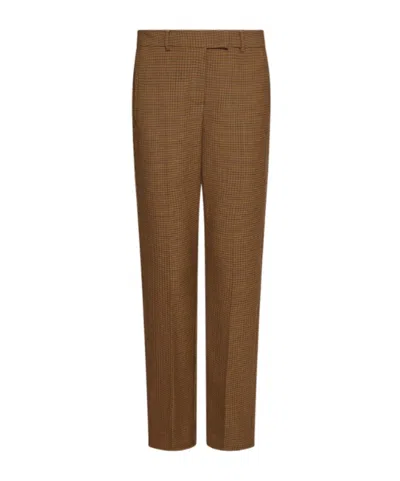 Marella Stretch Fabric Chino Trousers In Brown