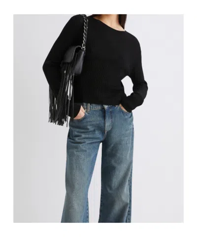 Marella Rib-knit Ultra-light Sweater In Black