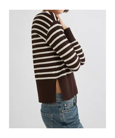 Marella Striped Bouclé Sweater - Brown In Multi
