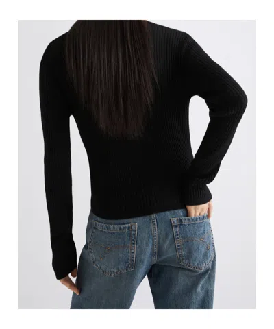 Marella Rib-knit Ultra-light Sweater In Black