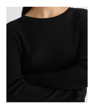 Marella Rib-knit Ultra-light Sweater In Black