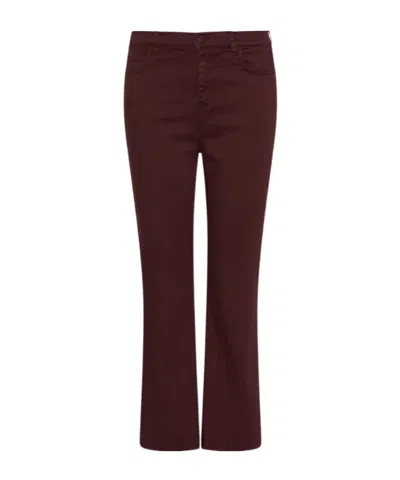 Marella Flared Cropped Jeans In Burgundy