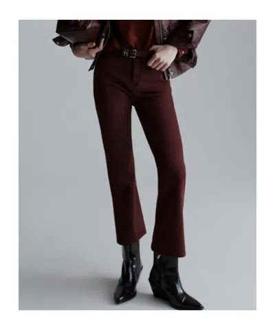 Marella Flared Cropped Jeans In Burgundy