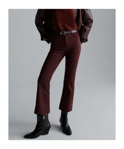 Marella Flared Cropped Jeans In Burgundy