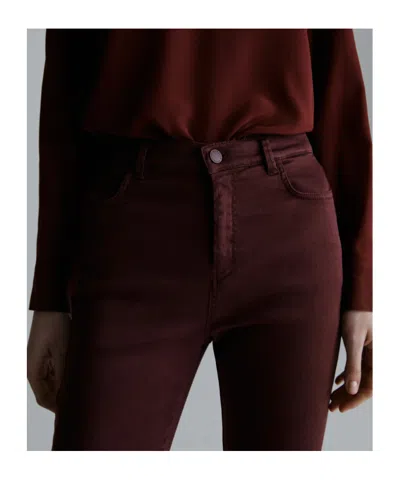 Marella Flared Cropped Jeans In Burgundy