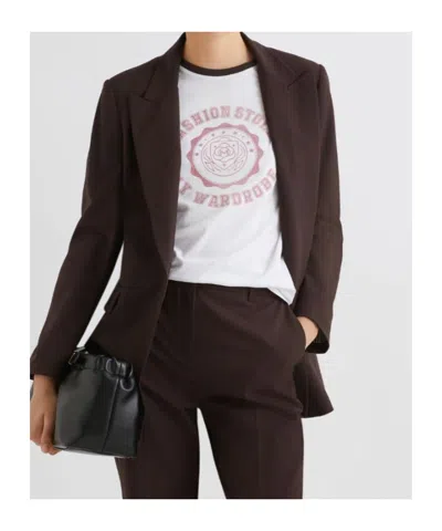 Marella Stretch Blazer In Brown