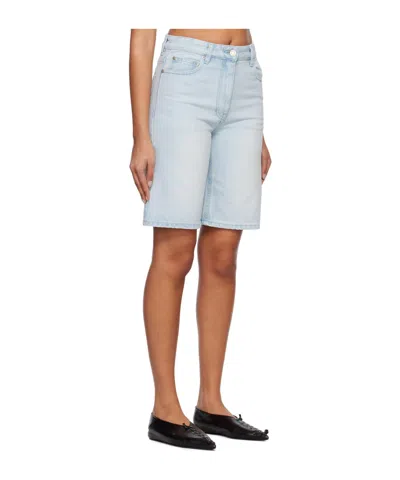 System Blue Faded Denim Shorts In Blue