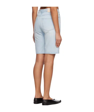 System Blue Faded Denim Shorts In Blue