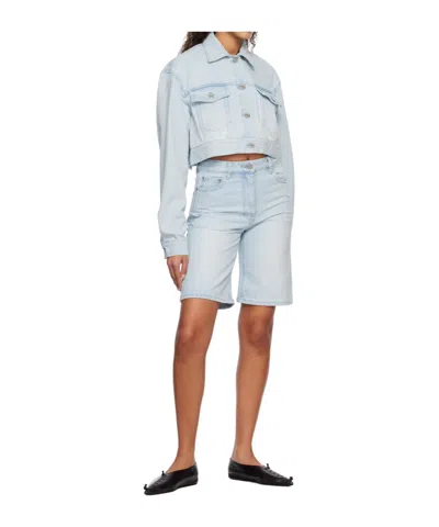 System Blue Faded Denim Shorts In Blue