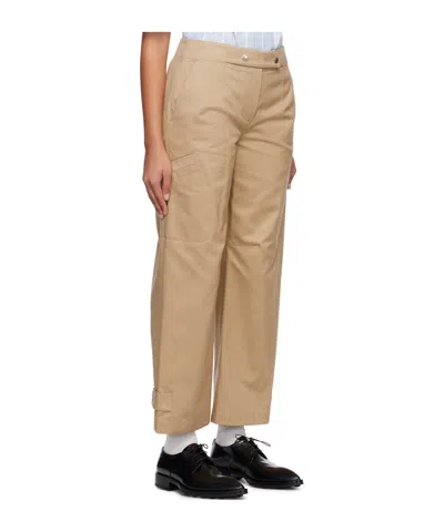 System Snap-button Casual Pants In Brown