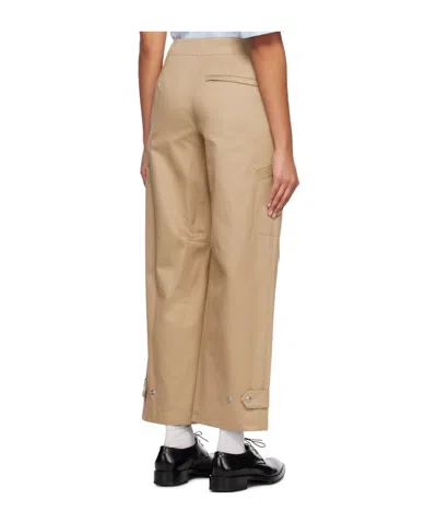 System Snap-button Casual Pants In Brown
