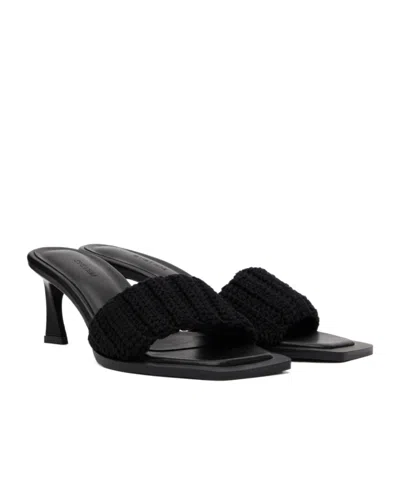 System Crocheted High-heeled Sandals In Black