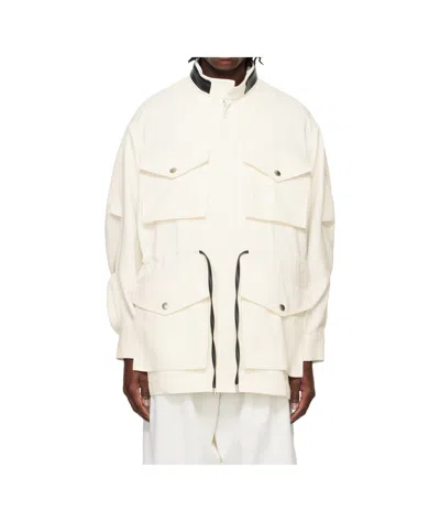 System Two-tone Four-pocket Casual Jacket In White