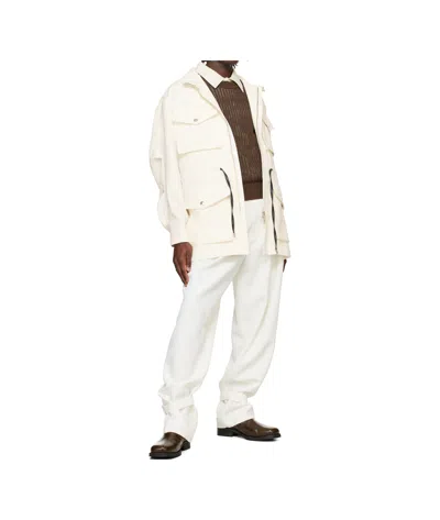 System Two-tone Four-pocket Casual Jacket In White