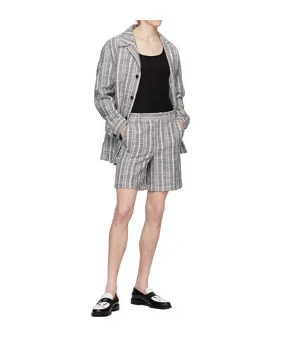 System Striped Casual Jacket In Gray