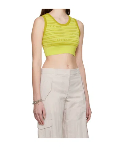 System Green Cropped Tank Top In Green