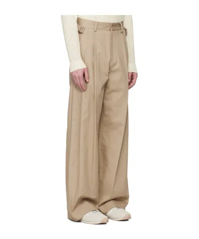 System Ssense Exclusive Beige Herringbone Trousers In Brown