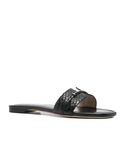 Tom Ford Semi Shiny Printed Python Julianne Slide In Black