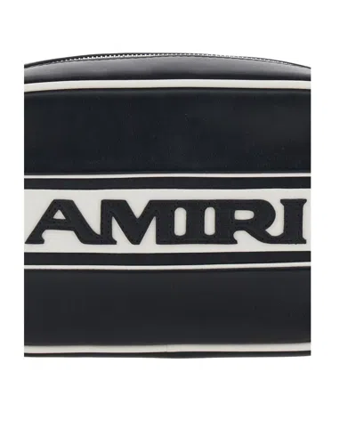 Amiri Striped Logo Shoulder Bag In Black