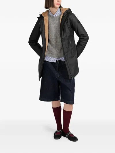 Canadian Hooded Zip-up Coat In Black