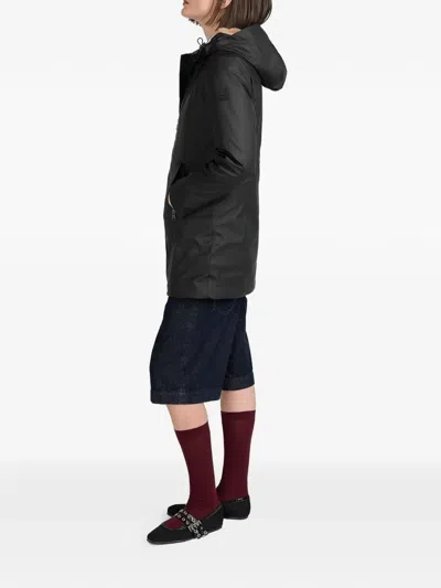 Canadian Hooded Zip-up Coat In Black