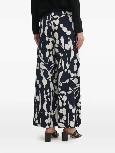 Joseph Ribkoff Floral Print Tie Trousers In Blue