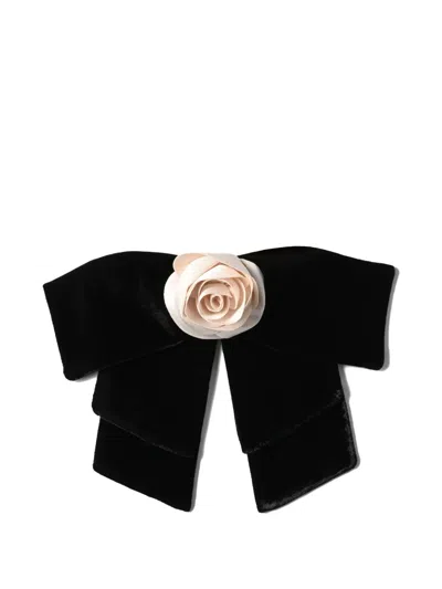 Anouki Flower Embellished Bow Hair Accessory In Black