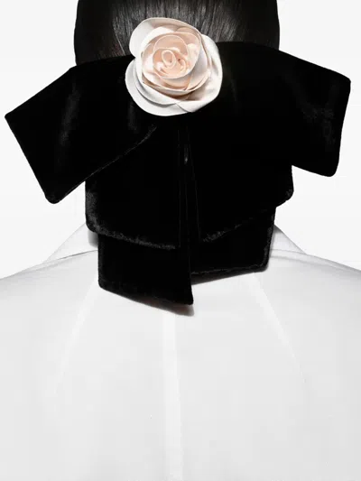 Anouki Flower Embellished Bow Hair Accessory In Black