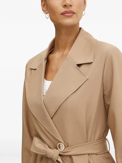Fracomina Belted Trench Coat In Neutral