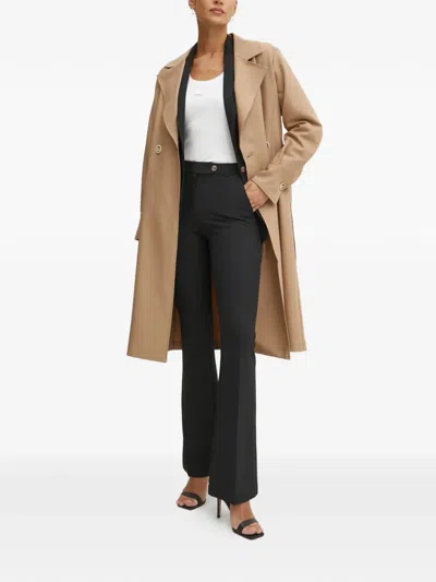 Fracomina Belted Trench Coat In Neutral