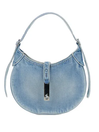 Polo Ralph Lauren Denim-effect Shoulder Bag In Blue