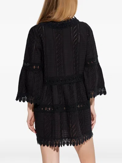 Melissa Odabash Lace V-neck Mini Dress In Black
