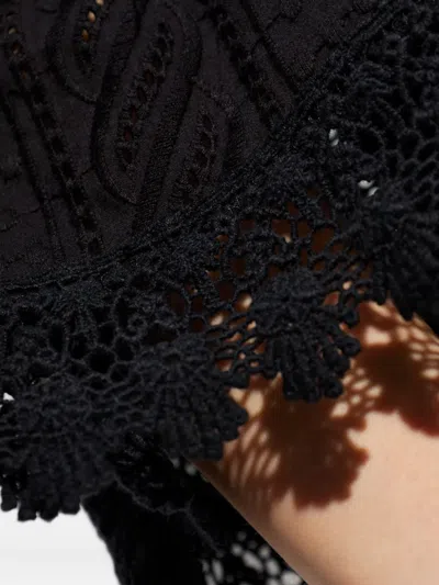 Melissa Odabash Lace V-neck Mini Dress In Black