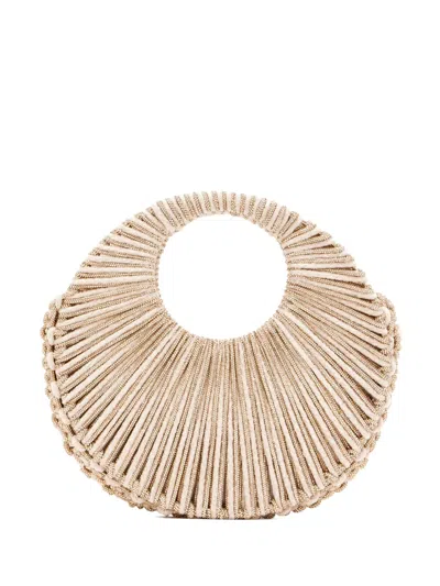 Hibourama Medium Jaya Beaded Tote Bag In Neutral