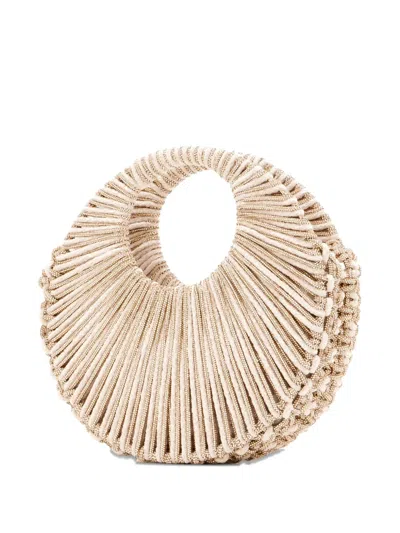 Hibourama Medium Jaya Beaded Tote Bag In Neutral