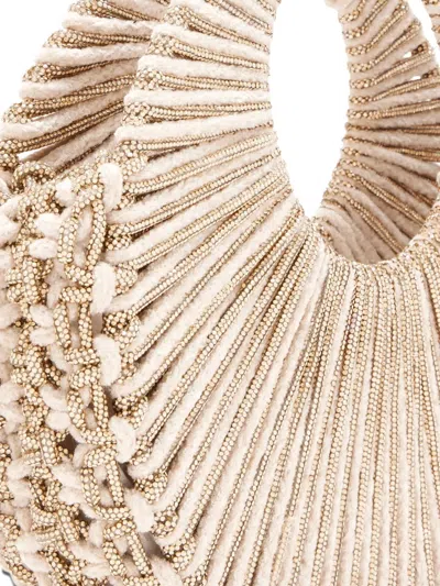 Hibourama Medium Jaya Beaded Tote Bag In Neutral