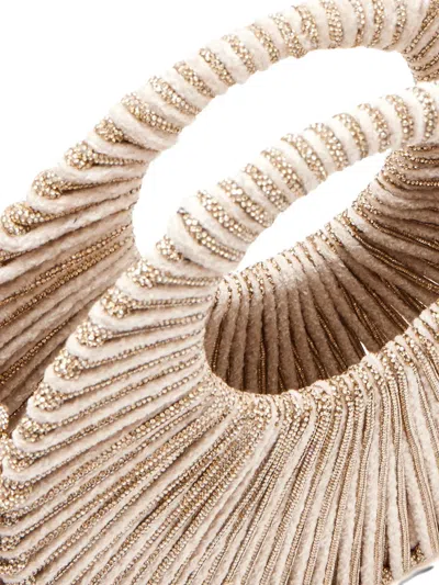 Hibourama Medium Jaya Beaded Tote Bag In Neutral