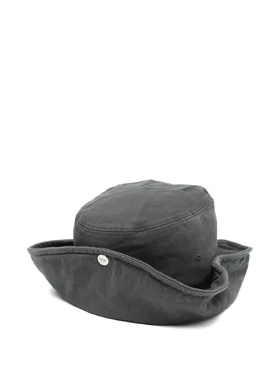 Open Yy Chin-strap Bucket Hat In Gray